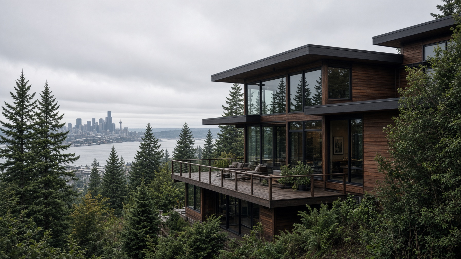 Hillside cedar, overcast light