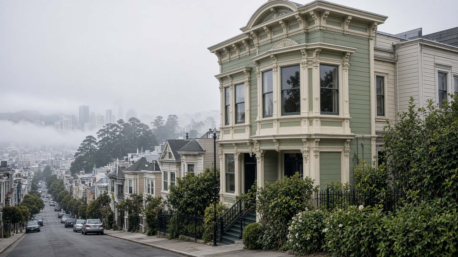 Steiner Street, fog coming in